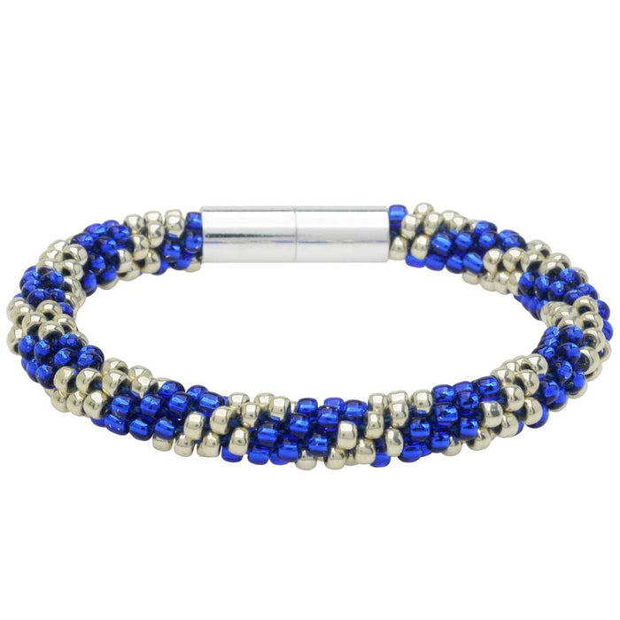 Refill - Splendid Spiral Kumihimo Bracelet in Blue and Silver - Exclusive Beadaholique Jewelry Kit
