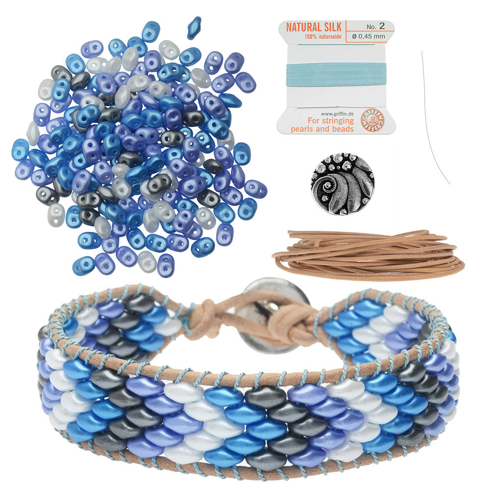 Create Your Own DIY Miyuki Glass Bead Bracelet Kit - Woven Net Pattern