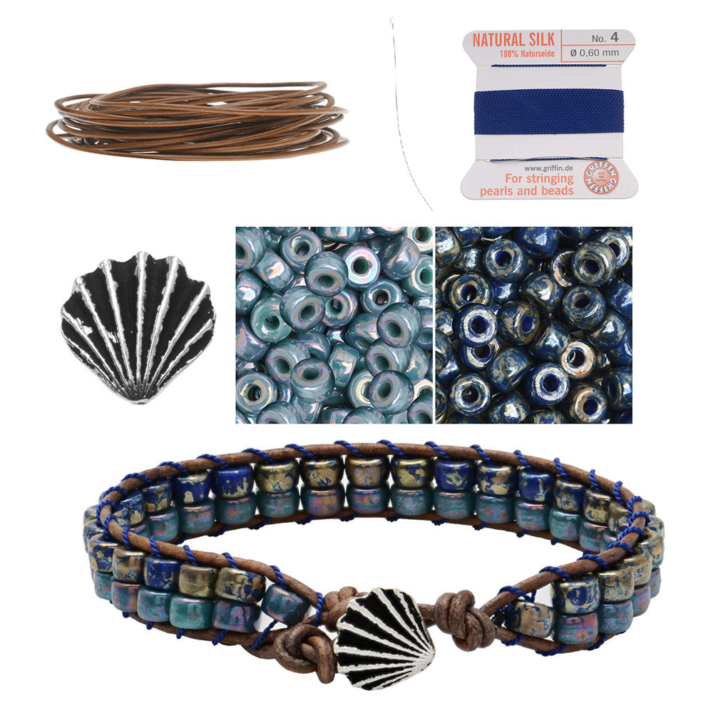 Refill - Matubo Wrapit Loom Bracelet in Deep Blues - Exclusive Beadaholique Jewelry Kit