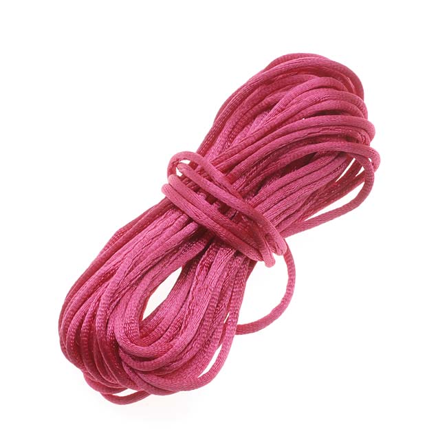 Rayon Satin Rattail 1mm Cord - Knot & Braid - Hot Pink (6 Yards)