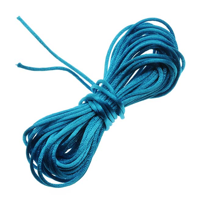 Rayon Satin Rattail 1mm Cord - Knot & Braid - Dark Turquoise Blue (6 Yards)
