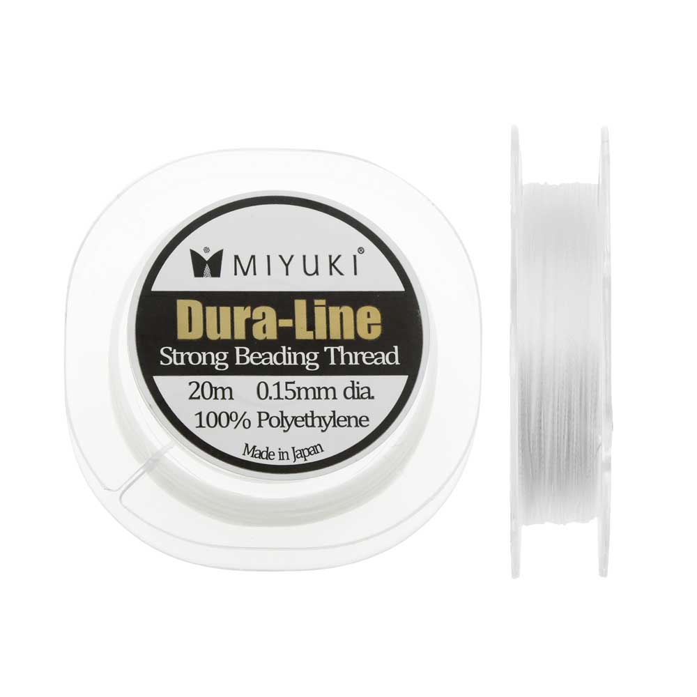 Miyuki Dura-Line Braided Beading Thread, 18lb Test 0.15mm (0.006 inch) Thick, 20 Meters, White, Women's