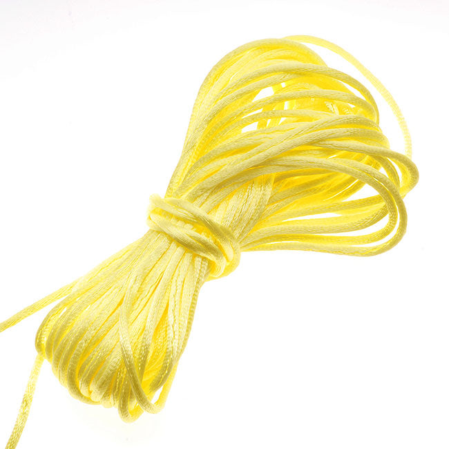 Rayon Satin Rattail 1mm Cord - Knot & Braid - Pastel Yellow (6 Yards)