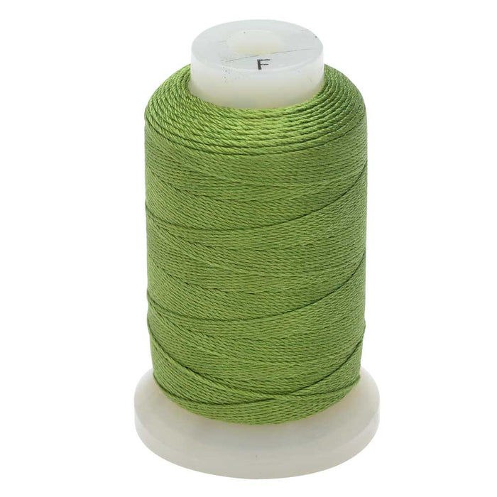 The Beadsmith 100% Silk Beading Thread, Size F, 1 Spool, Bright Green (140 Yards)