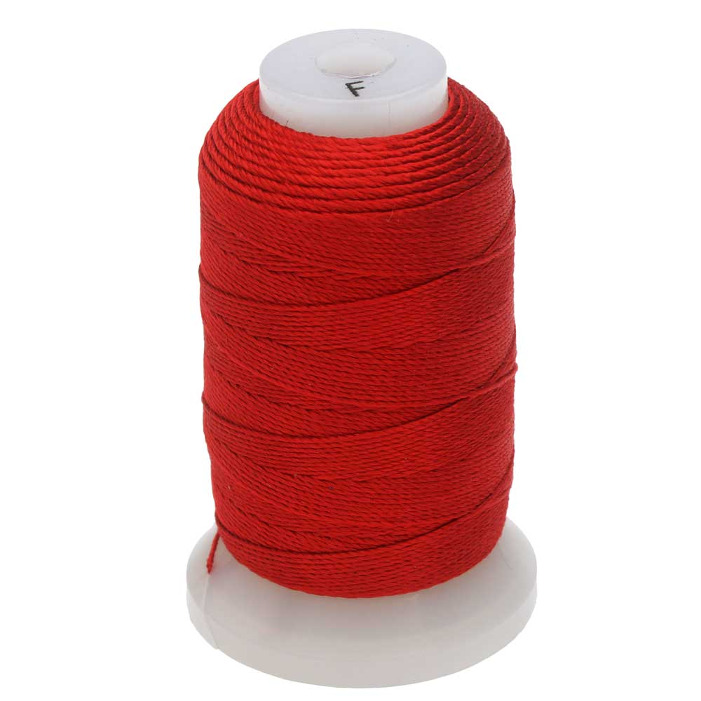 The Beadsmith 100% Silk Beading Thread, Size F, 1 Spool, Red (140 Yards)