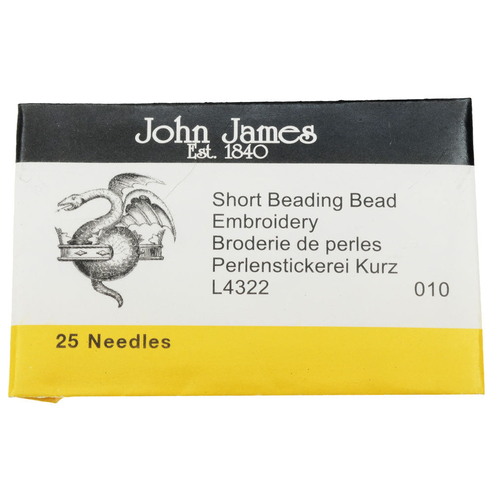 The Beadsmith English Beading Needles, Short Size #10, 1 Pack of 25