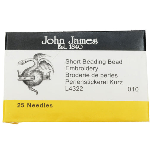 The Beadsmith English Beading Needles, Short Size #10, 1 Pack of 25