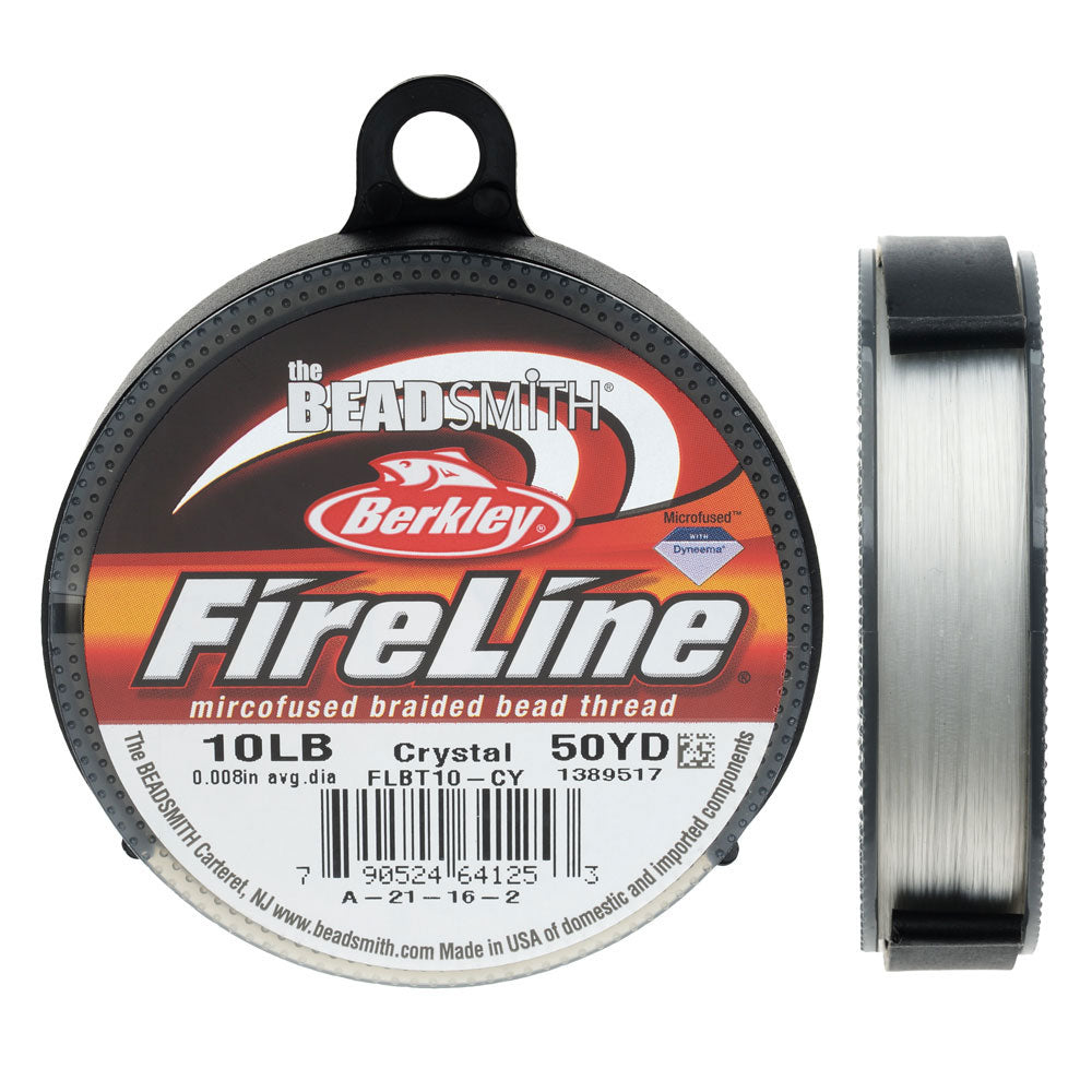 FireLine Braided Beading Thread, 10lb Test and 0.008 Thick, Crystal Clear (50 Yards)
