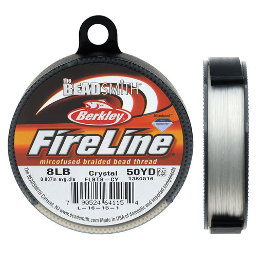 FireLine Braided Beading Thread, 8lb Test and 0.007 Thick, Crystal Clear (50 Yards)