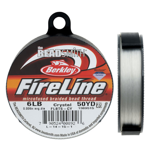 FireLine Braided Beading Thread, 6lb Test and 0.006 Thick, Crystal Clear (50 Yards)
