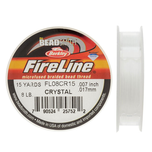 FireLine Braided Beading Thread, 8lb Test and 0.007" Thick, Crystal Clear (15 Yard Mini Spool)