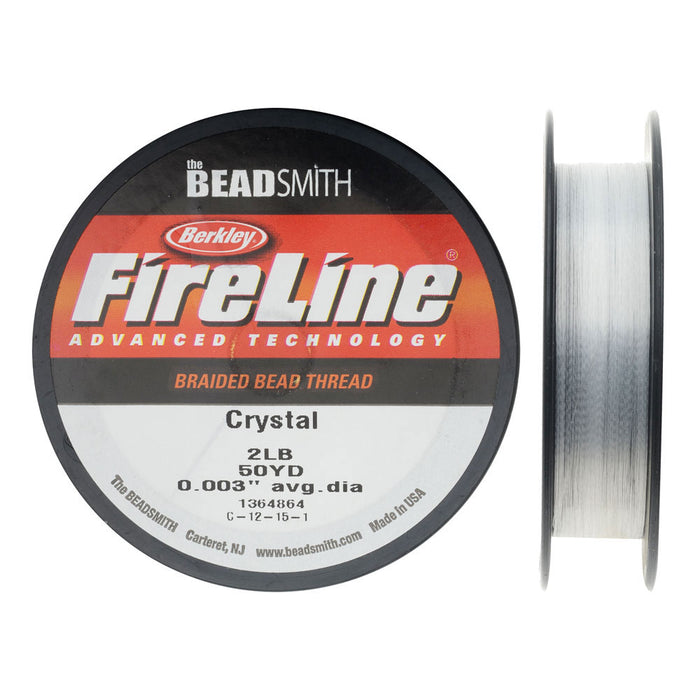 FireLine Braided Beading Thread, 2lb Test and 0.003" Thick, Crystal Clear (50 Yard Spool)