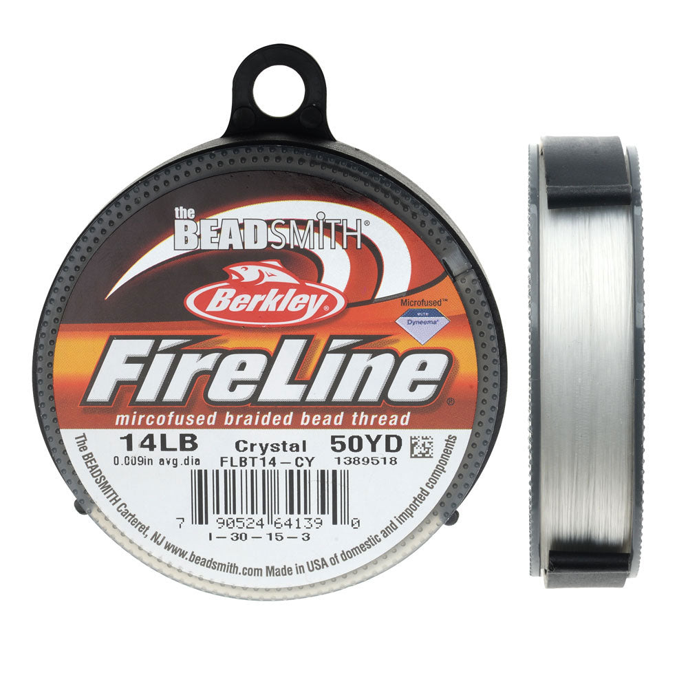 FireLine Braided Beading Thread, 14lb Test and 0.009 Thick, 50 Yard Spool, Crystal Clear