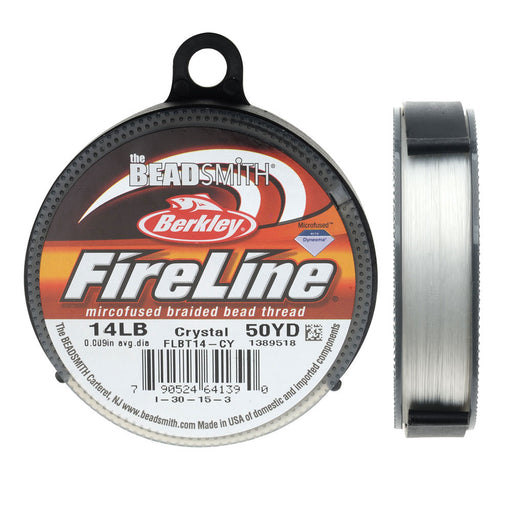 FireLine Braided Beading Thread, 14lb Test and 0.009" Thick, Crystal Clear (50 Yard Spool)