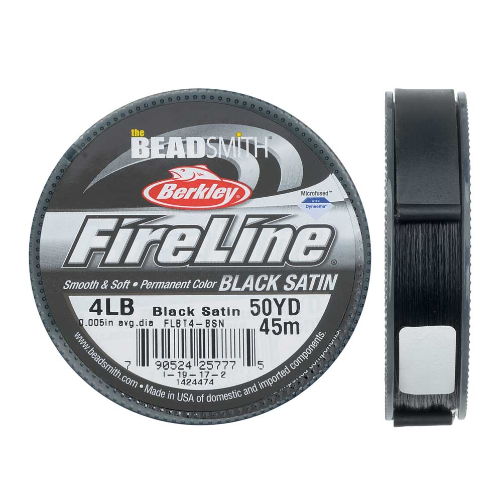 Fireline Beading Thread Black Satin 4 pound (.005 50 Yards))