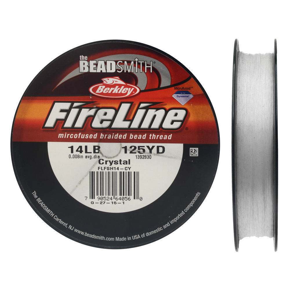 FireLine Braided Beading Thread, 14lb Test and 0.009" Thick, Crystal Clear (125 Yards)