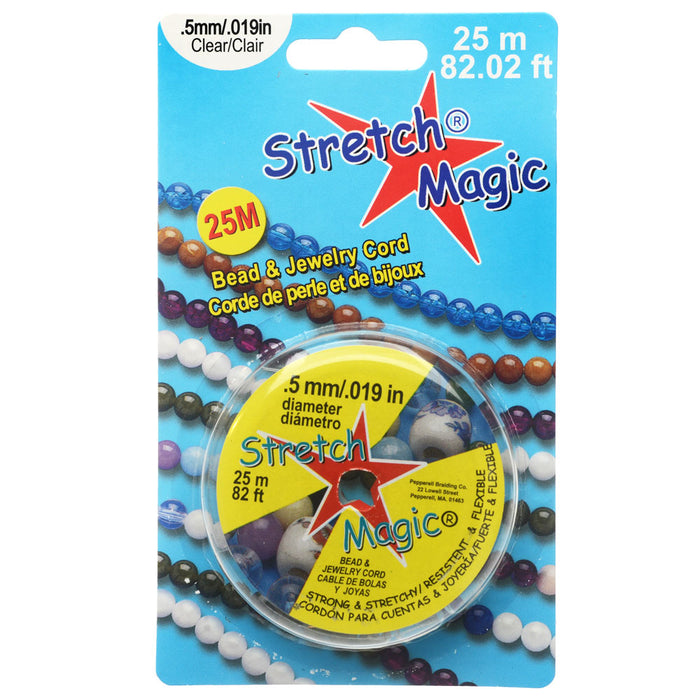 Stretch Magic Cord, Round .5mm (.019 Inch) Thick, 25 Meter Spool, Clear —  Beadaholique