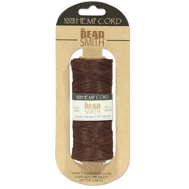 The Beadsmith Natural Hemp Twine Bead Cord Brown Color 0.55mm / 394 Feet (120 Meters)