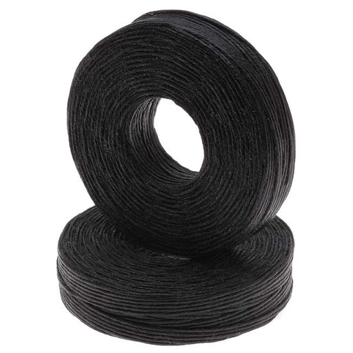 Waxed Irish Linen Necklace or Knotting Cord 1mm Black - 50 Yards