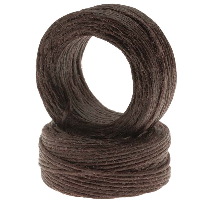 Waxed Irish Linen Necklace or Knotting Cord 1mm Brown - 10 Yards