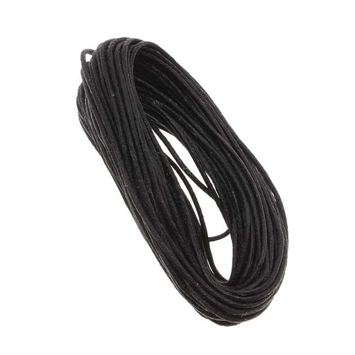 Economy Waxed Cotton Necklace Cord 1.5mm Black 10 Yards (30 Feet