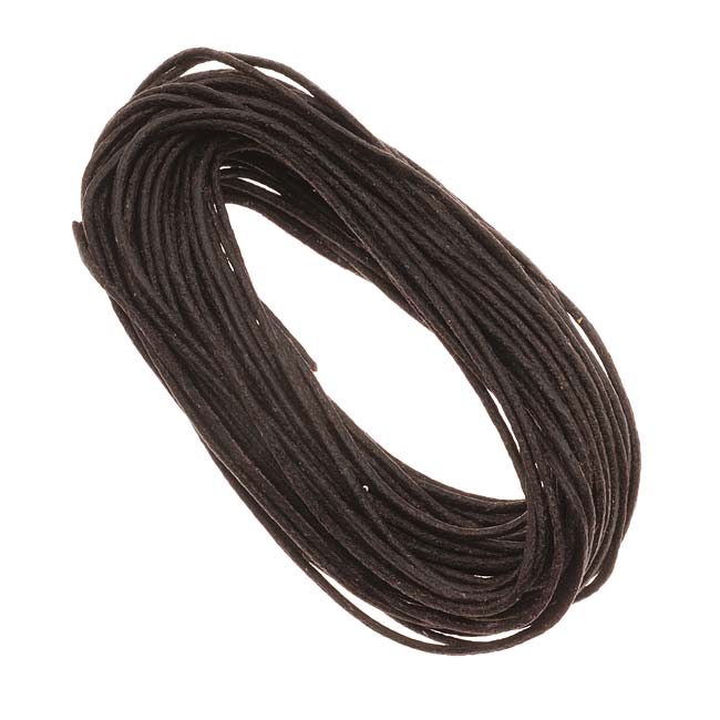 Economy Waxed Cotton Necklace Cord 1.5mm Brown 10 Yards (30 Feet)