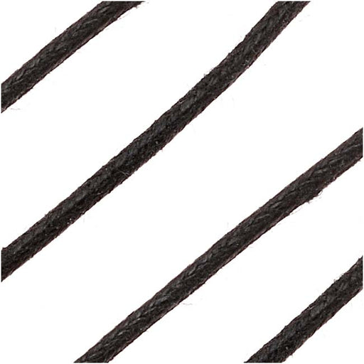 Waxed Cotton Cord 1.5mm Round - Black (5 Meters)