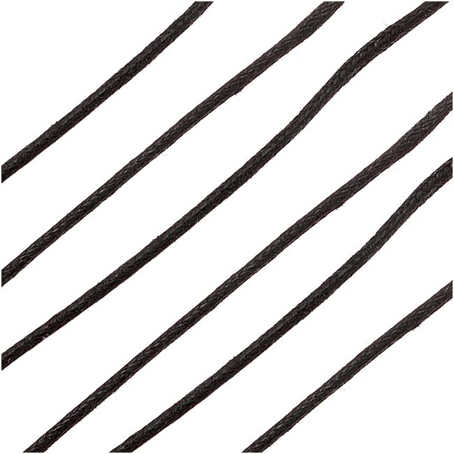 Waxed Cotton Cord 1.5mm Round - Black (5 Meters)