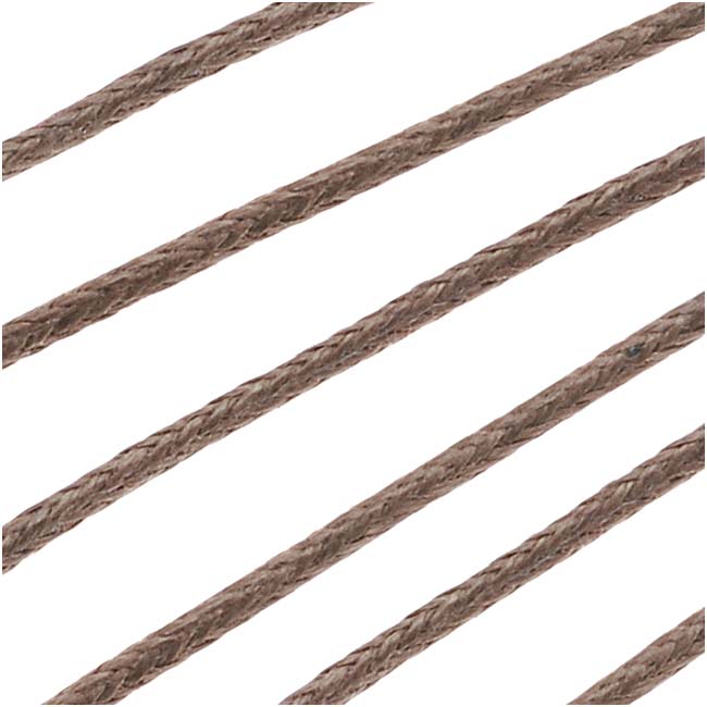 Waxed Cotton Cord 1mm Round  - Light Brown (5 Meters/16.5 Feet)
