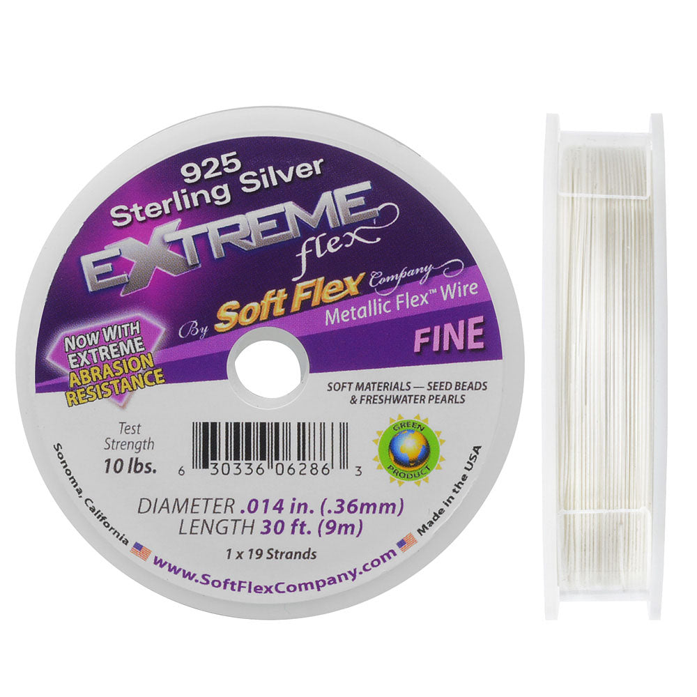 Soft Flex, Extreme Flex 19 Strand Fine Beading Wire .014 Inch, Silver Plated