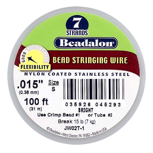 Beadalon Wire Standard Bright 7 Strand .015 Inch / 100Ft