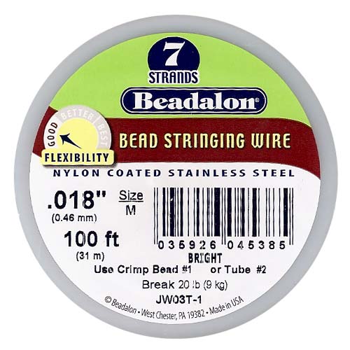 Satin Gold Beadalon Beading Wire .018 Thickness 7 Strand (30 Feet)