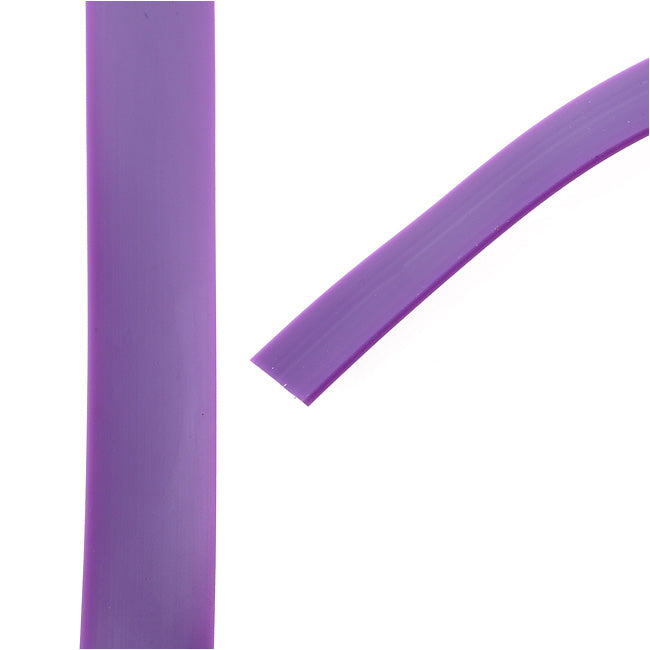 Synthetic Rubber Cord, Flat 10x1.9mm, 1 Meter, Purple