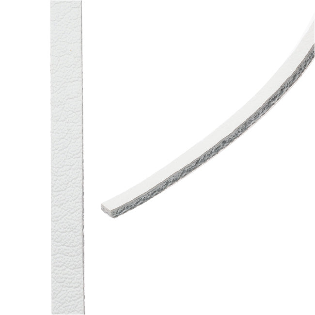 Flat Faux Leather Cord, 5x1.5mm, 1 Meter, White
