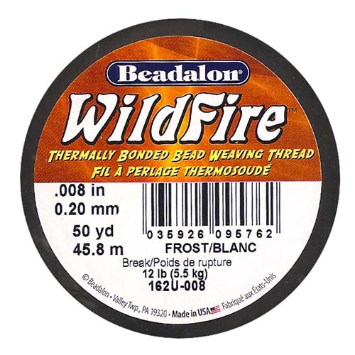 Wildfire Thermal Bonded Beading Thread .008 Inch - Frost / White- 50 Yd
