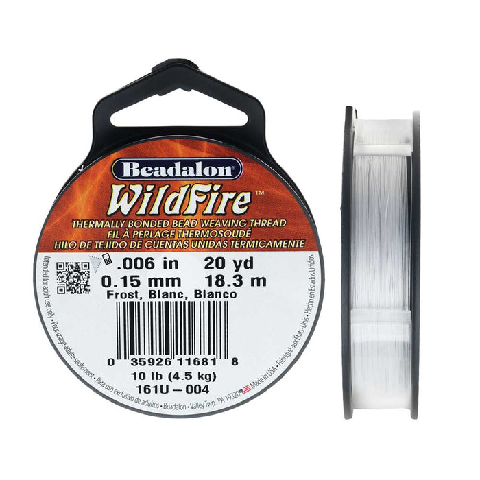 Wildfire Thermal Bonded Beading Thread, 20 Yard Spool, Frost