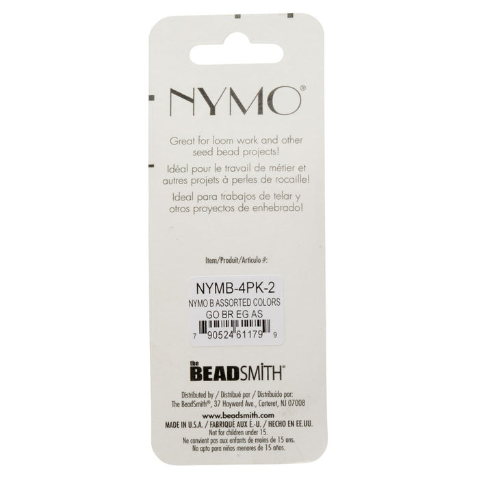Nymo Nylon Bead Thread Variety Pack, Size B, Four 64-Yard Spools, Dark Earth Tones