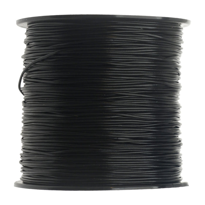 Pleather Beading Cord, 1mm Thick, Black (150 Yard Spool)