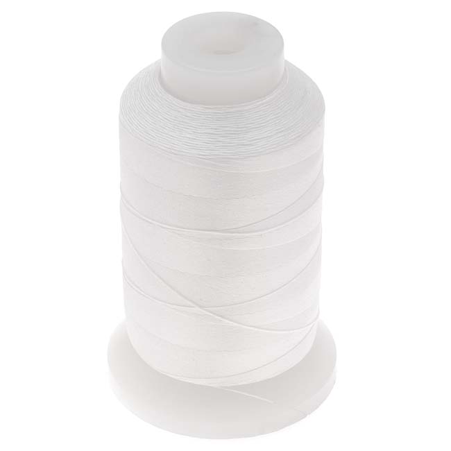 The Beadsmith 100% Silk Beading Thread Size 00 695 Yards White - 1 Spool