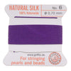 Griffin Silk Beading Cord & Needle Size 6 Amethyst Purple