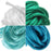 Satin Rattail Cord 2mm Neon Mix 4 Color 6 Yd Ea - Teal Green, White, Dk Turquoise, Aqua