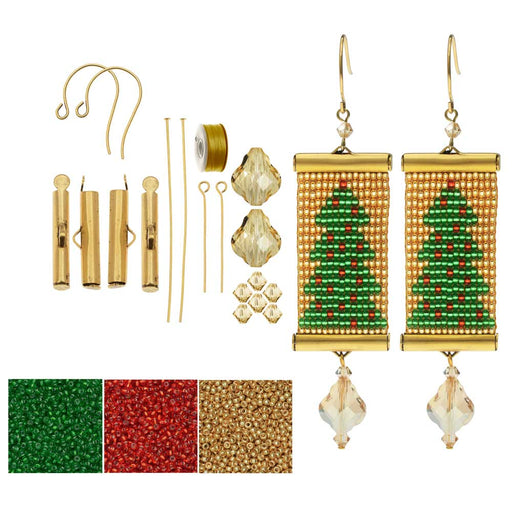 Refill - Loom Statement Earring Kit - Christmas Tree - Exclusive Beadaholique Jewelry Kit