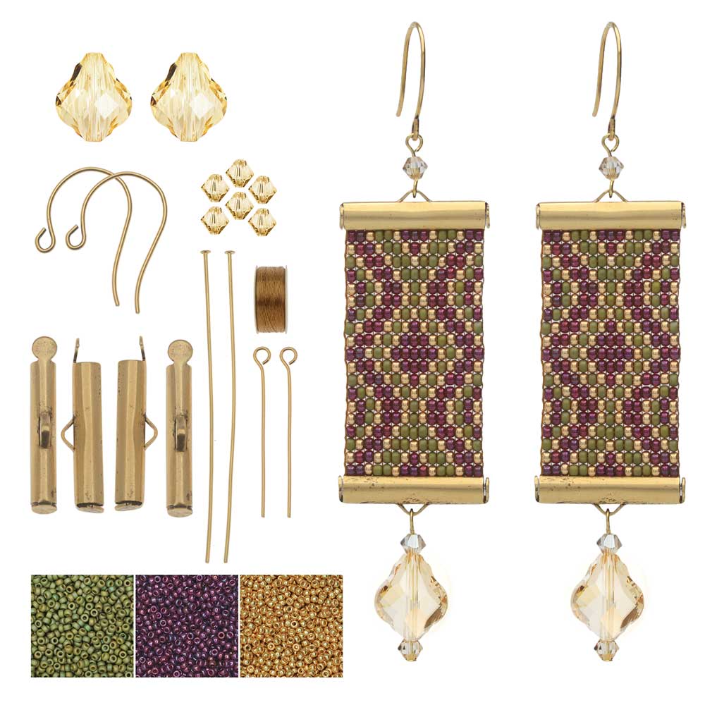 Refill - Loom Statement Earrings in Tuscany - Exclusive Beadaholique Jewelry Kit