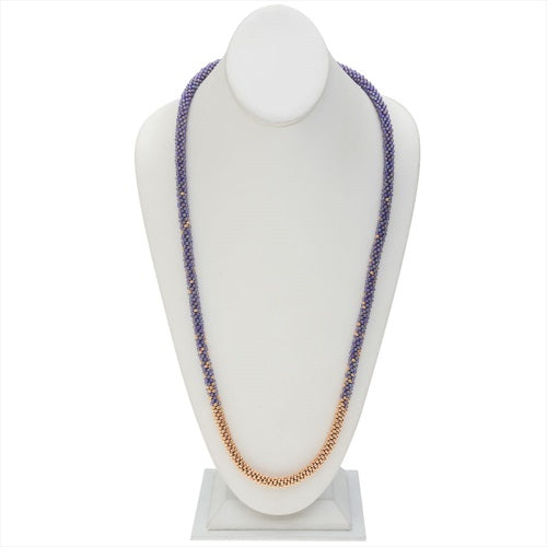 Refill -Long Beaded Kumihimo Necklace-Rainbow Purple & Rose Gold- Exclusive Beadaholique Jewelry Kit