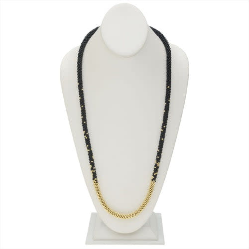 Refill - Long Beaded Kumihimo Necklace - Black & Gold - Exclusive Beadaholique Jewelry Kit