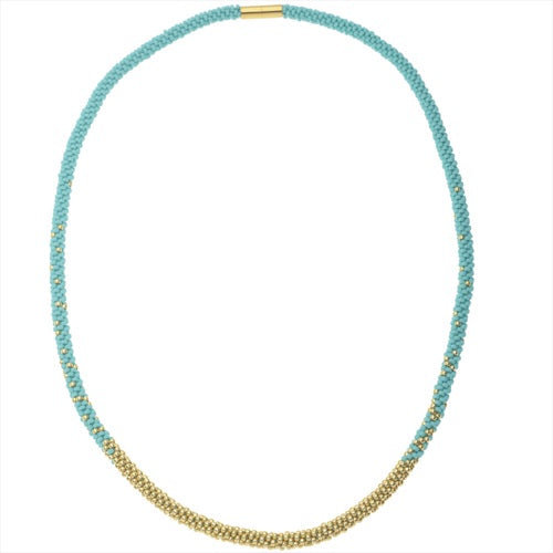 Refill - Long Beaded Kumihimo Necklace - Teal & Gold - Exclusive Beadaholique Jewelry Kit