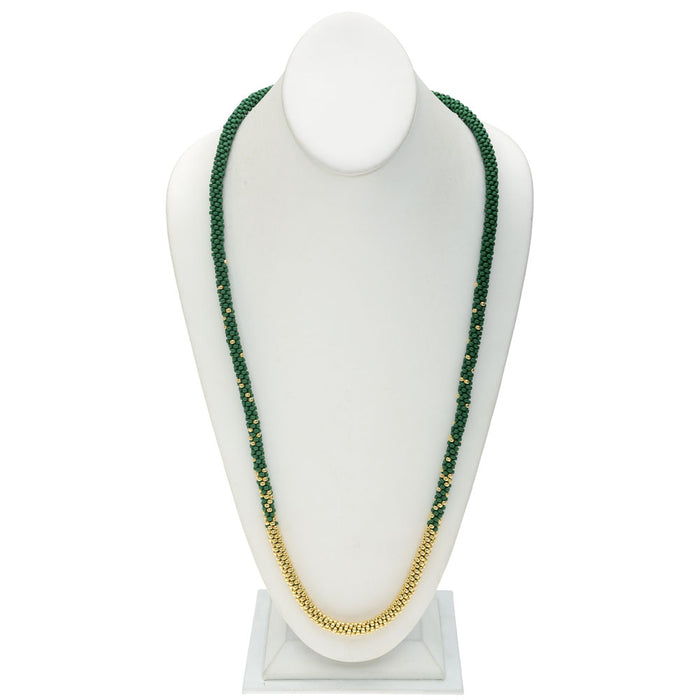 Refill - Long Beaded Kumihimo Necklace - Green and Gold - Exclusive Beadaholique Jewelry Kit