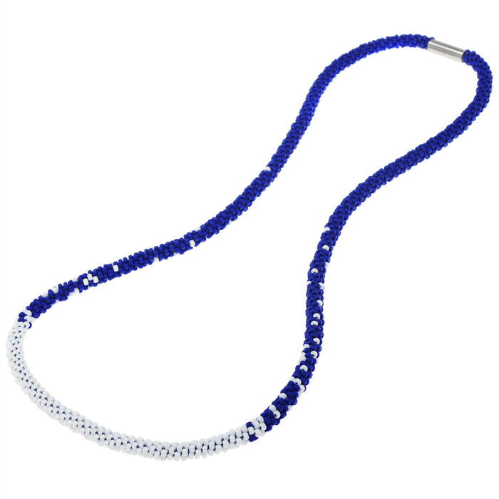 Refill - Long Beaded Kumihimo Necklace - Blue and White - Exclusive Beadaholique Jewelry Kit
