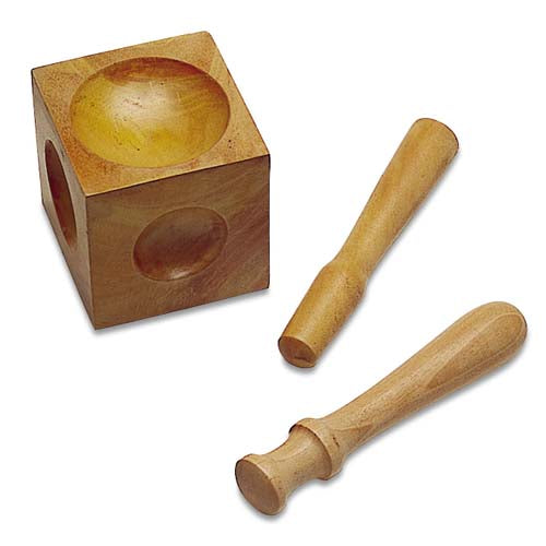Wooden Dapping Block With Two Punches For Metal Work 3 Piece Set