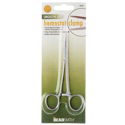 The Beadsmith Hemostat Clamp, Smooth Stainless Steel 5 Inches Long